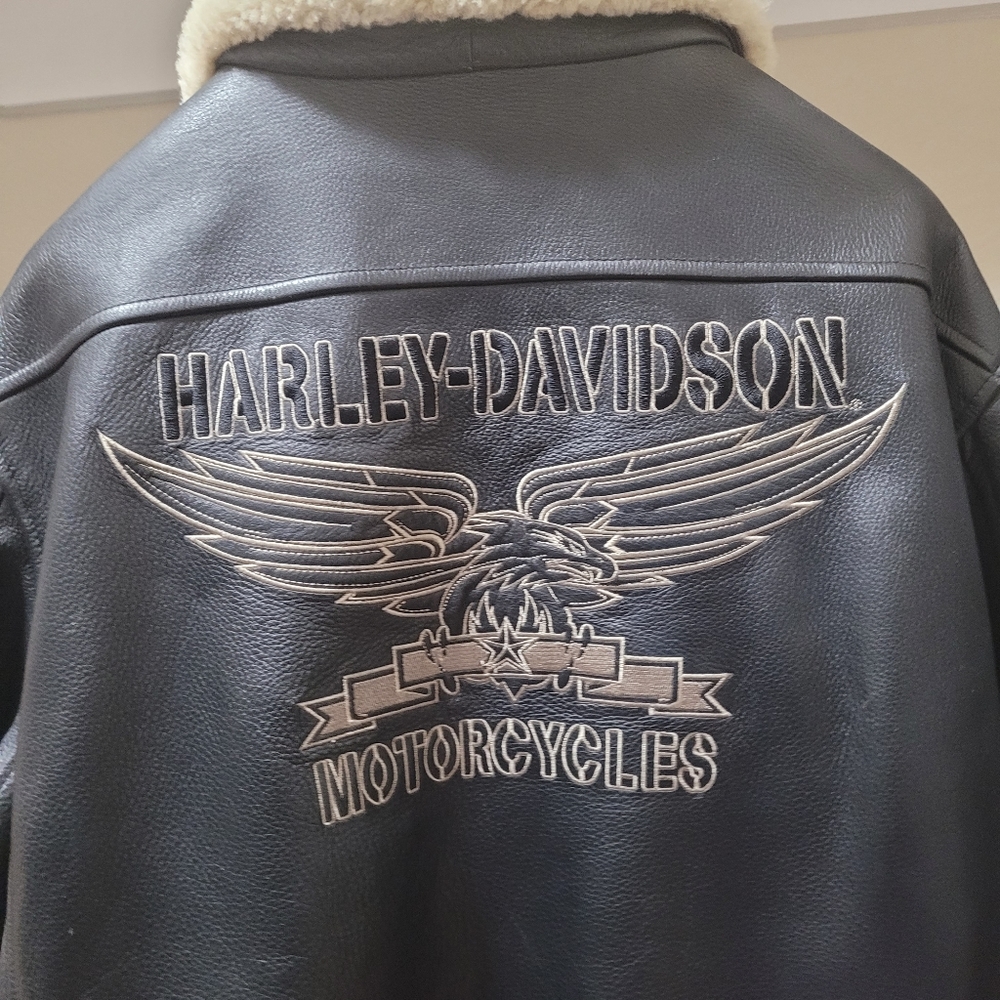 Harley-Davidson Leather Aviator Bomber Jacket.